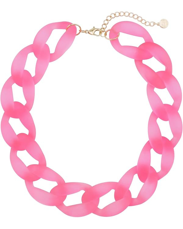 Firstmeet Chunky Acrylic Necklace Smooth Chain Link Cool Statement Choker Cuban Style Jewelry Gif... | Amazon (US)