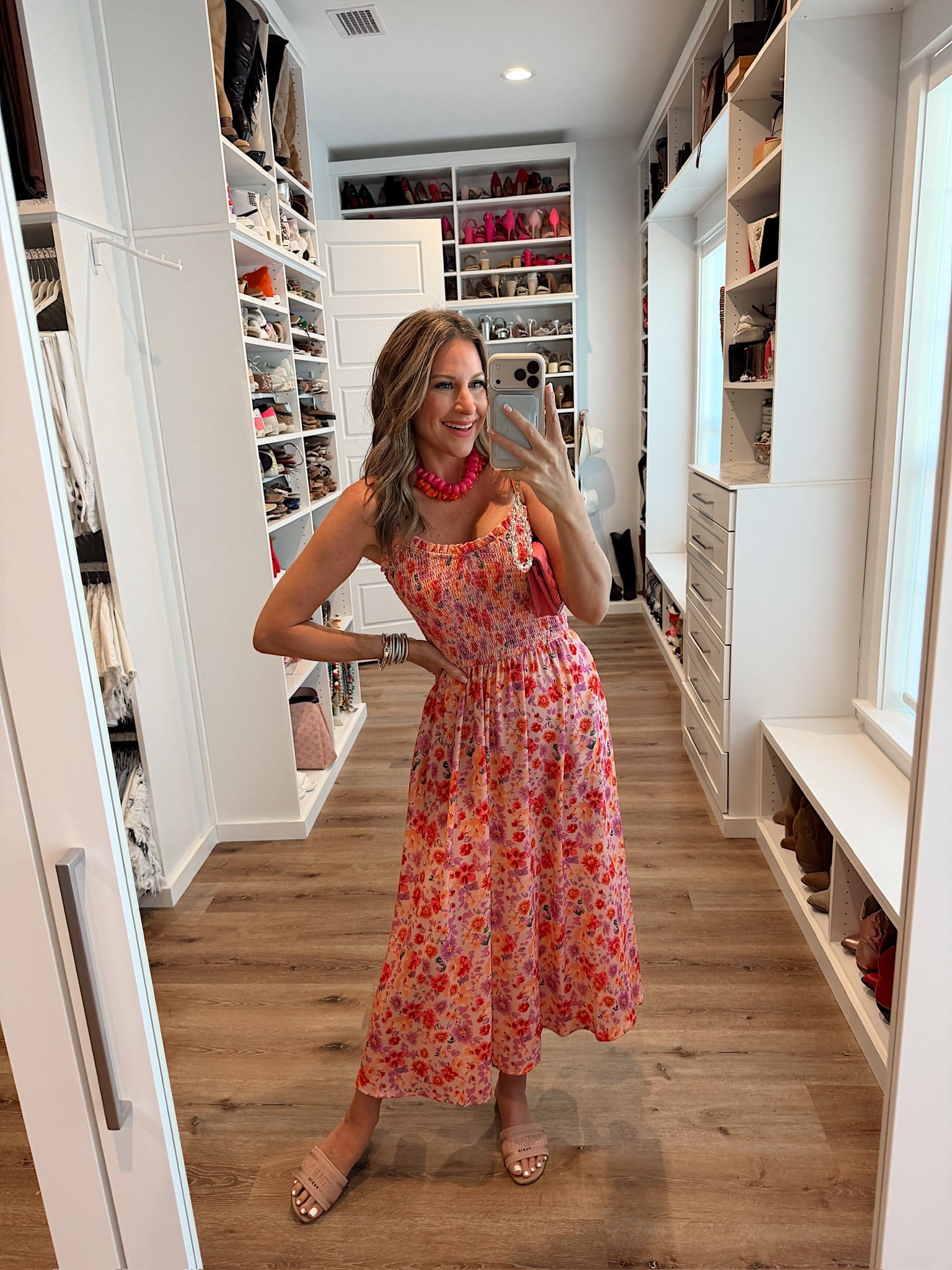 In a small dress, necklaces, sandals and accessories- fits tts.

#LTKootd #LTKgrwm #LTKSeasonal