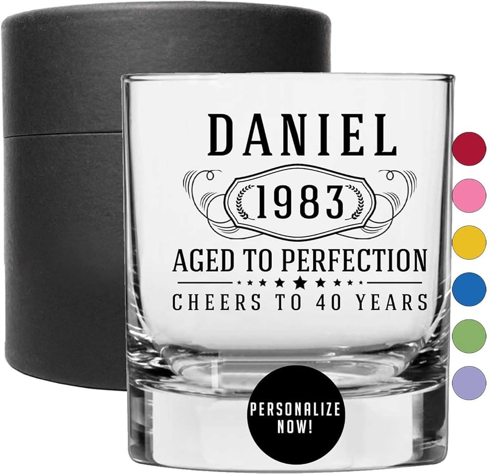 Personalized Printed 11oz Whiskey Glass – Customized Gifts for Men Him, Custom Name Cocktail Cu... | Amazon (US)