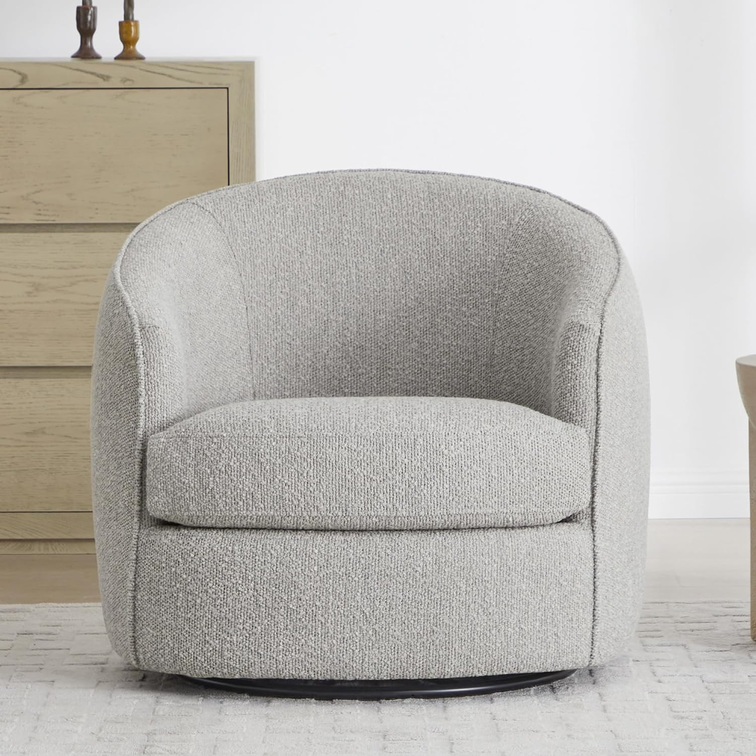 CHITA Light Grey Accent Chair for Reading | Boucle | Modern | Swivel, Comfy | Living Room | Amazon (US)