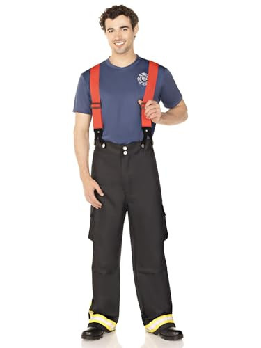 Leg Avenue Mens 3 Piece Mens Fire Captain Set - Family Halloween Costume for Men, MED/LGE, Black/Red | Amazon (US)