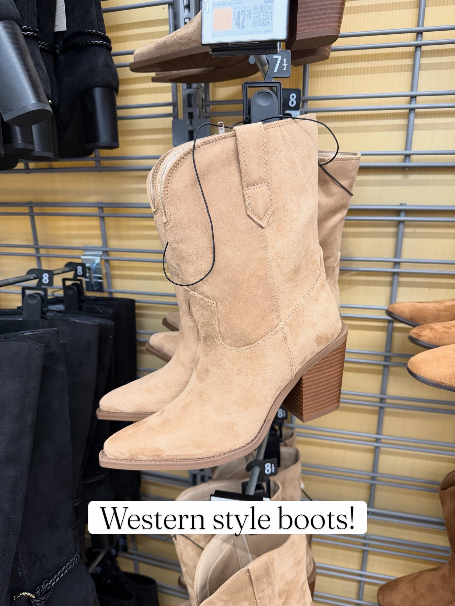 Western style boots at Walmart