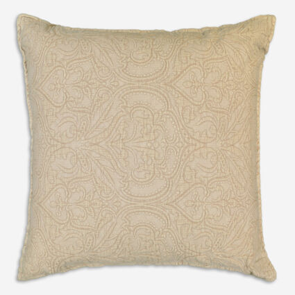 Beige Jacquard Pattern Cushion 60x40cm | TK Maxx