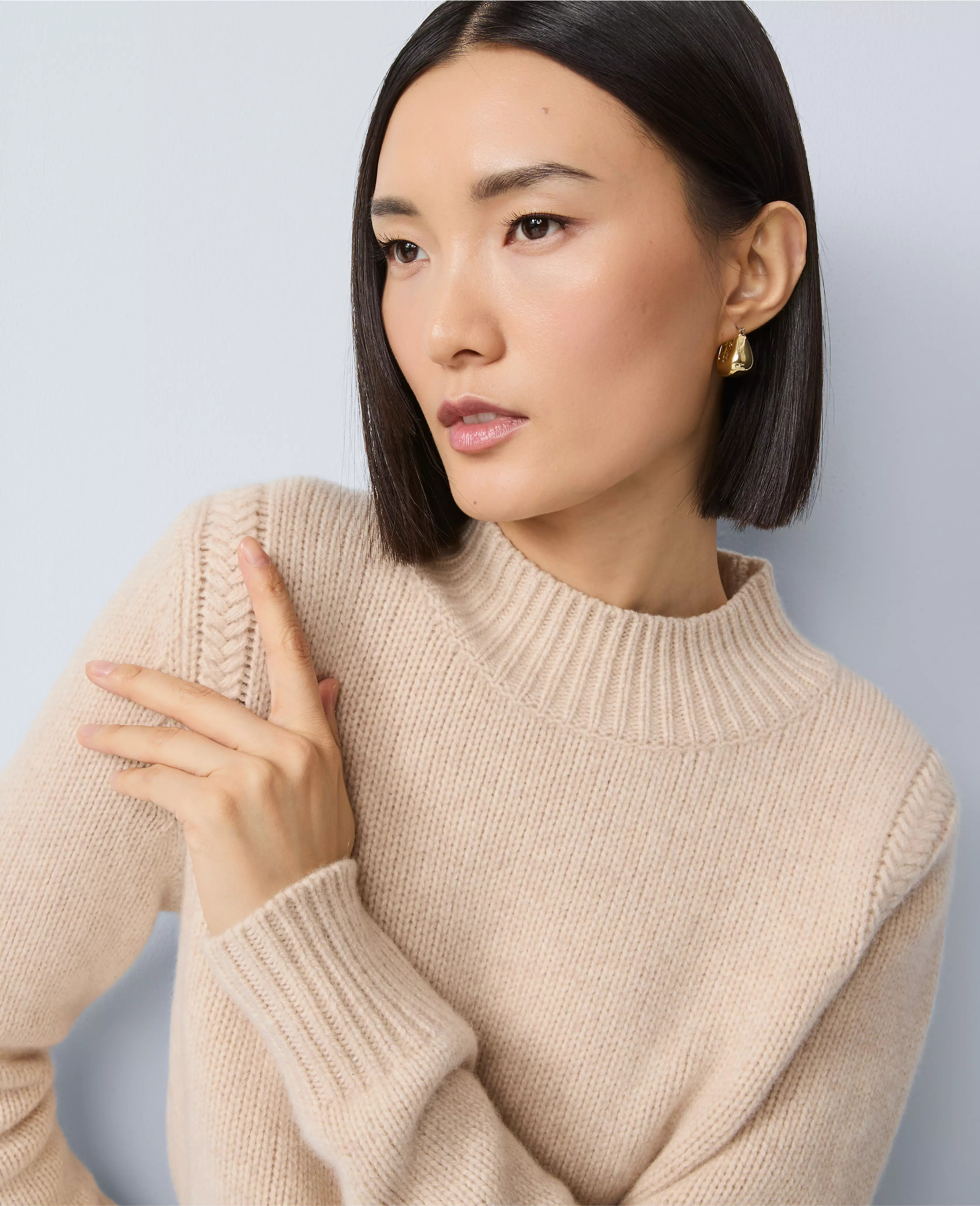 Cashmere Mock Neck Sweater | Ann Taylor