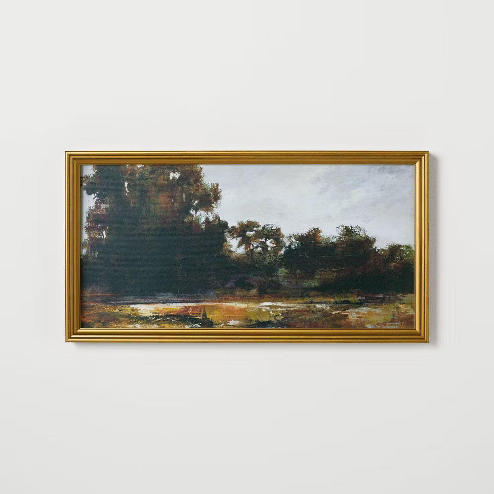13.9" x 25.4" Horizontal Landscape Framed Canvas - Threshold designed | eBay US