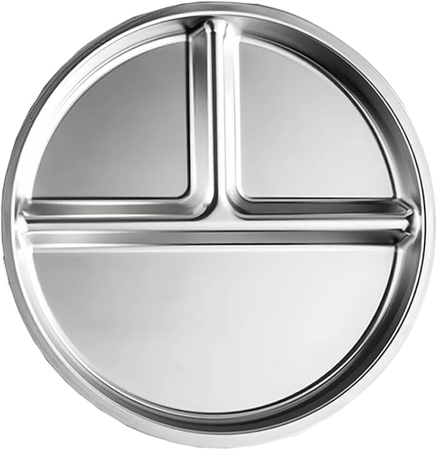 RUIBOLU 9 In Stainless Steel Portion Control Plates For Adults Weight Loss/Diabetic Diet/Divided ... | Amazon (US)