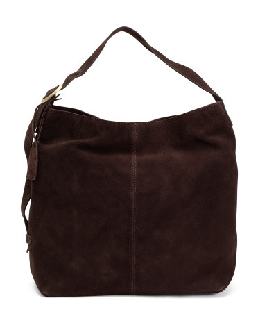 Suede Hobo With Decorative Buckle Strap | TJ Maxx