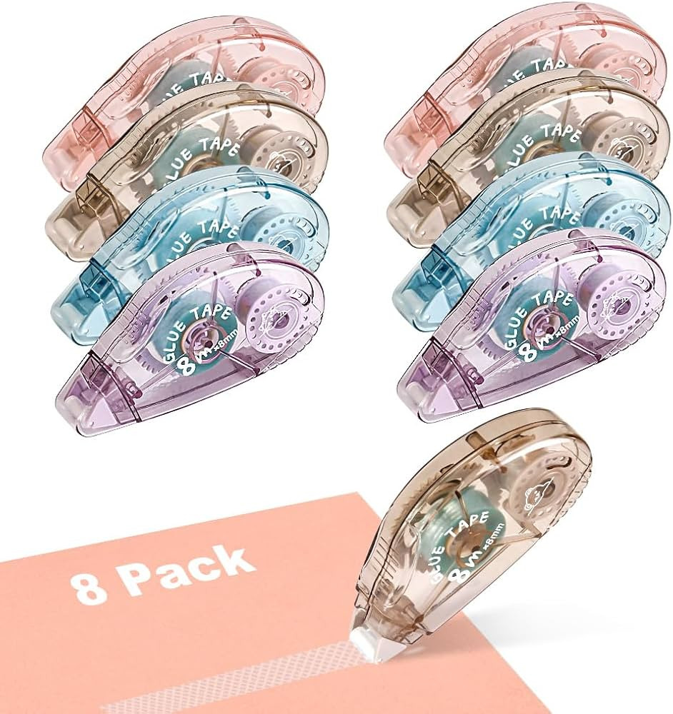Double Sided Tape Roller - 8 Pack Adhesive Scrapbook Glue Tape Runner Roller for Scrapbooking,Wra... | Amazon (US)