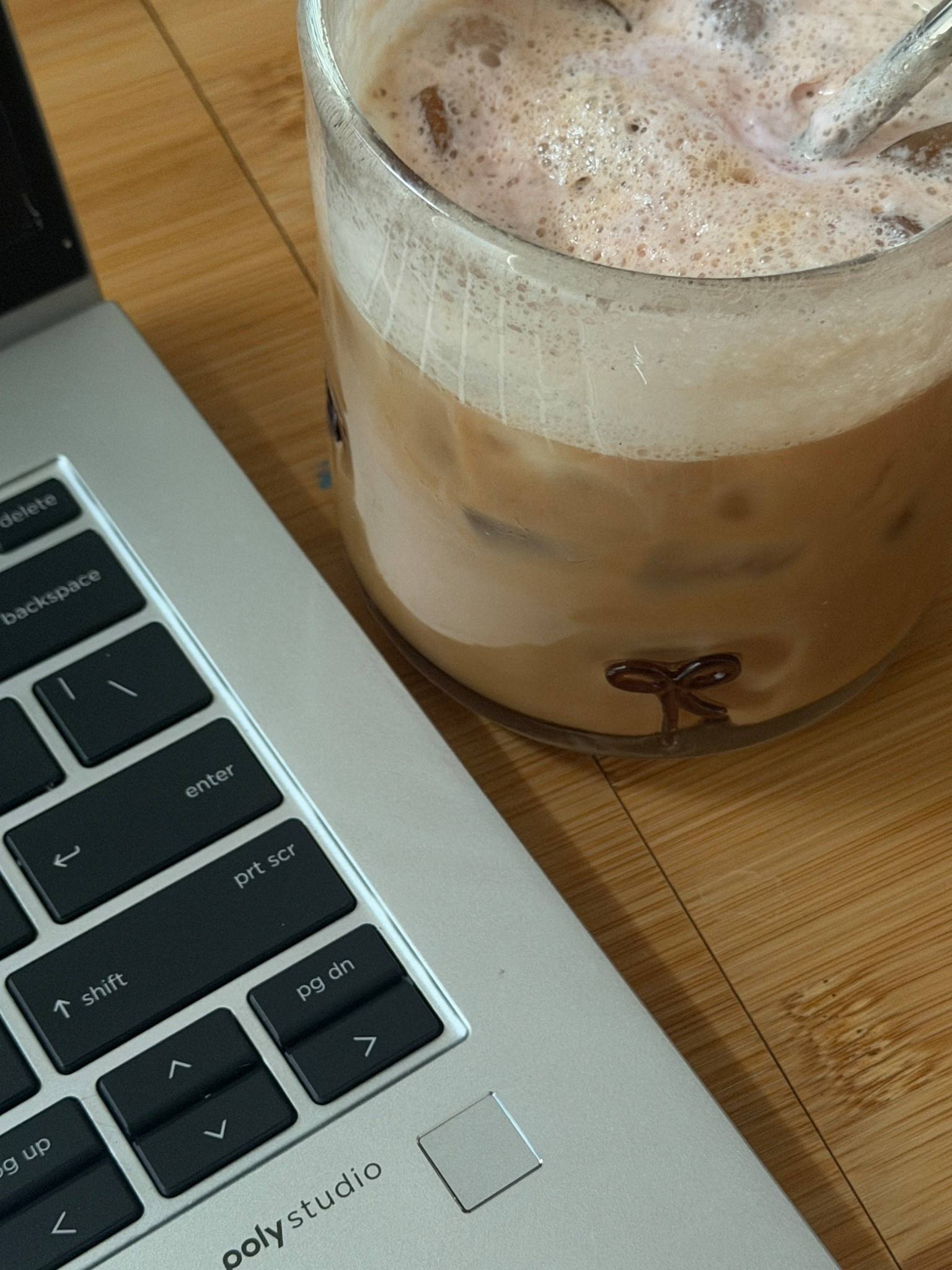 Working from home with an iced coffee + cute valentines glass cup with bows from Target | Madison Home 16 fl oz glass berry pink bows | International Delight Paris Hilton Cotton Candy Cold Foam Coffee Creamer | metal straws

#LTKValentine #LTKdayinmylife #LTKSeasonal