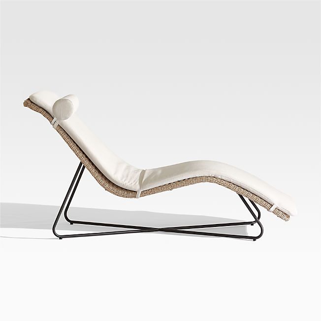 Grotta Outdoor Wicker Chaise Lounge + Reviews | Crate & Barrel | Crate & Barrel