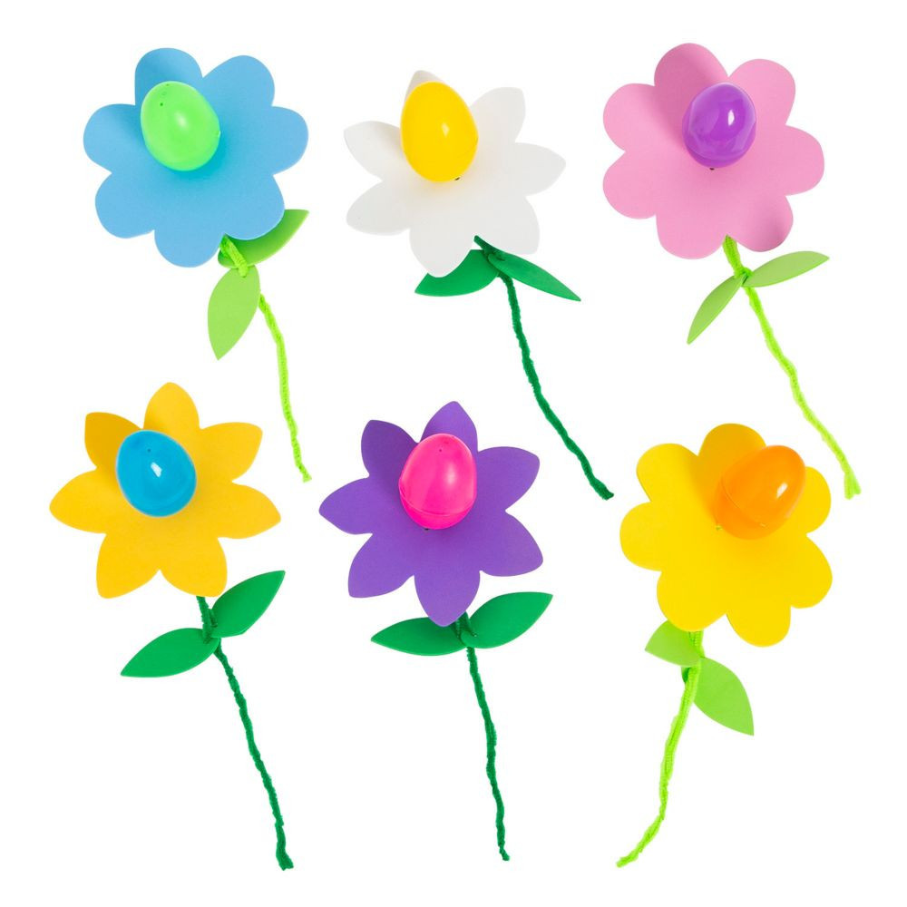 12 Pc Easter Egg Flower Craft Kit 5""x10 | Oriental Trading Company