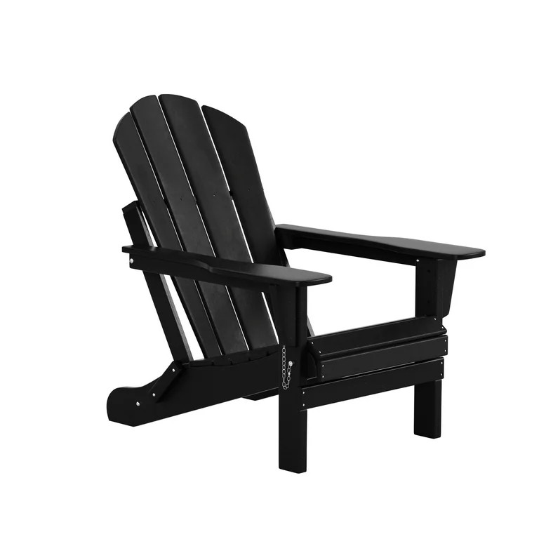 WestinTrends Outdoor Folding Poly Adirondack Chair, Black | Walmart (US)