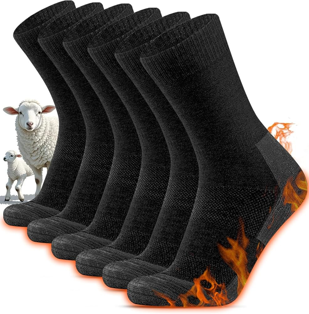 Merino Wandersocken Herren & Damen 3 Paar - Gepolstert, 60% Merinowolle Thermosocken, Wintersocke... | Amazon (DE)