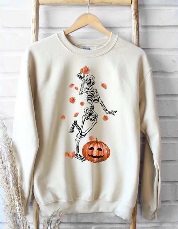 Fall Sweatshirt Halloween Sweatshirt Skeleton Sweatshirt - Etsy | Etsy (US)