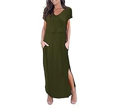 Smallshow Women's Maternity Nursing Dresses Split Long Dress for Breastfeeding | Amazon (US)