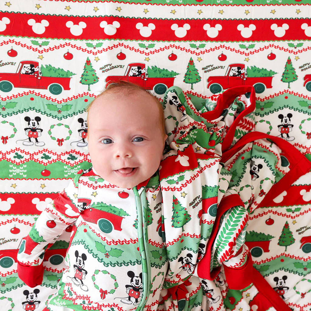 Mickey Mouse Red Baby Convertible Sleeper | Disney Mickey Fair Isle | Posh Peanut