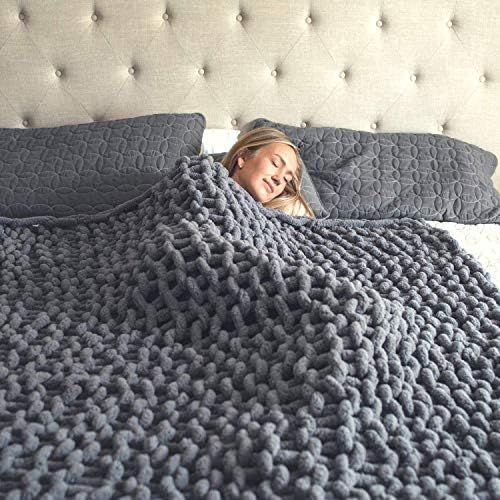 Chunky Knit Blanket – Super Soft Chunky Knit Throw Blanket for Bed (50x60) – Cozy Throw Blank... | Amazon (US)