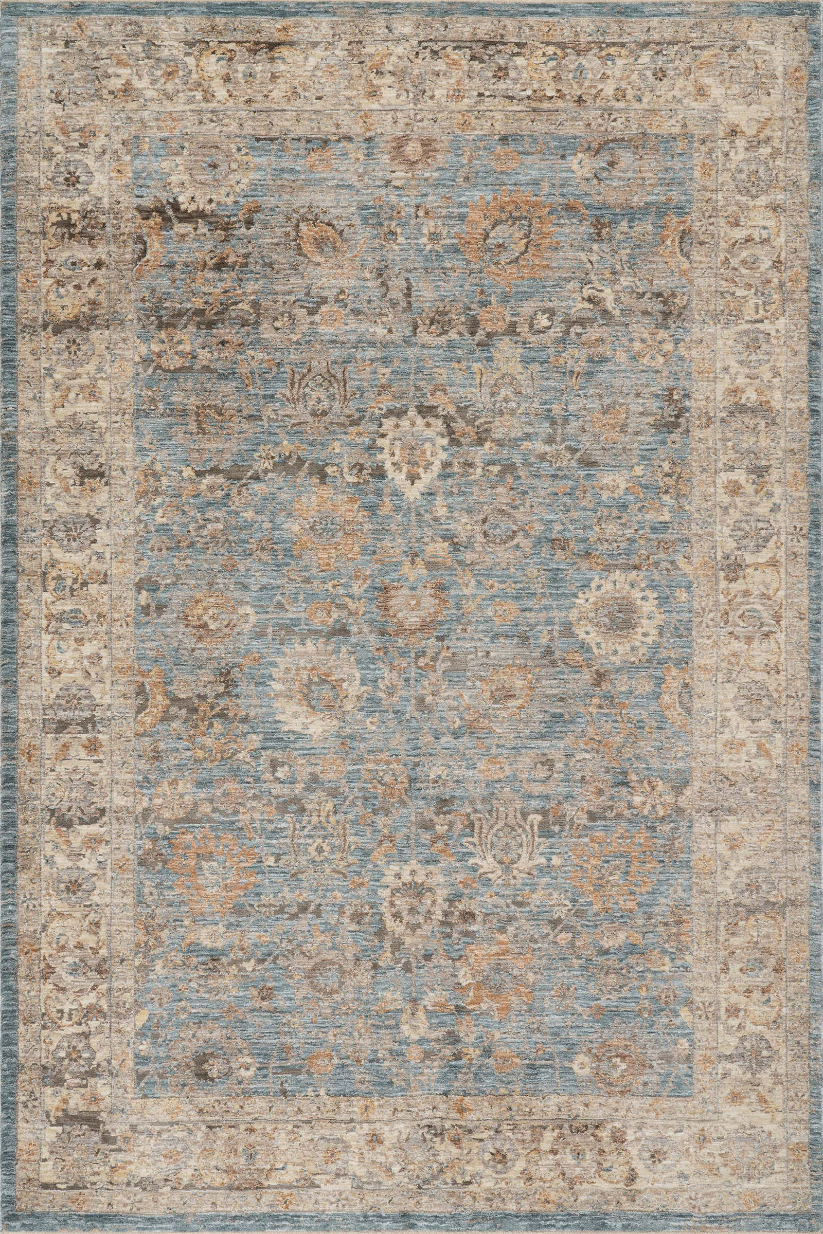 Rada Traditional Vintage Floral Rug | Blue | Rugs USA