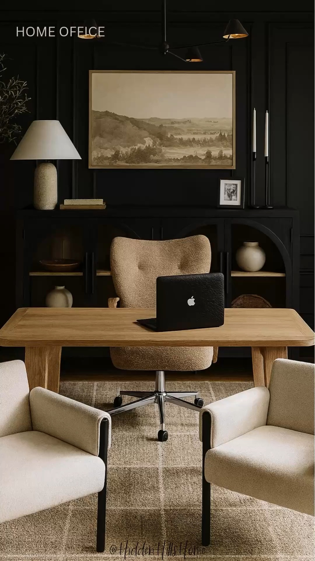 Masculine home office, desk, office chair, Home office mood board, modern transitional office design ideas, home office decor inspo, black and neutral home office mood board #office 

#LTKHome #LTKSaleAlert