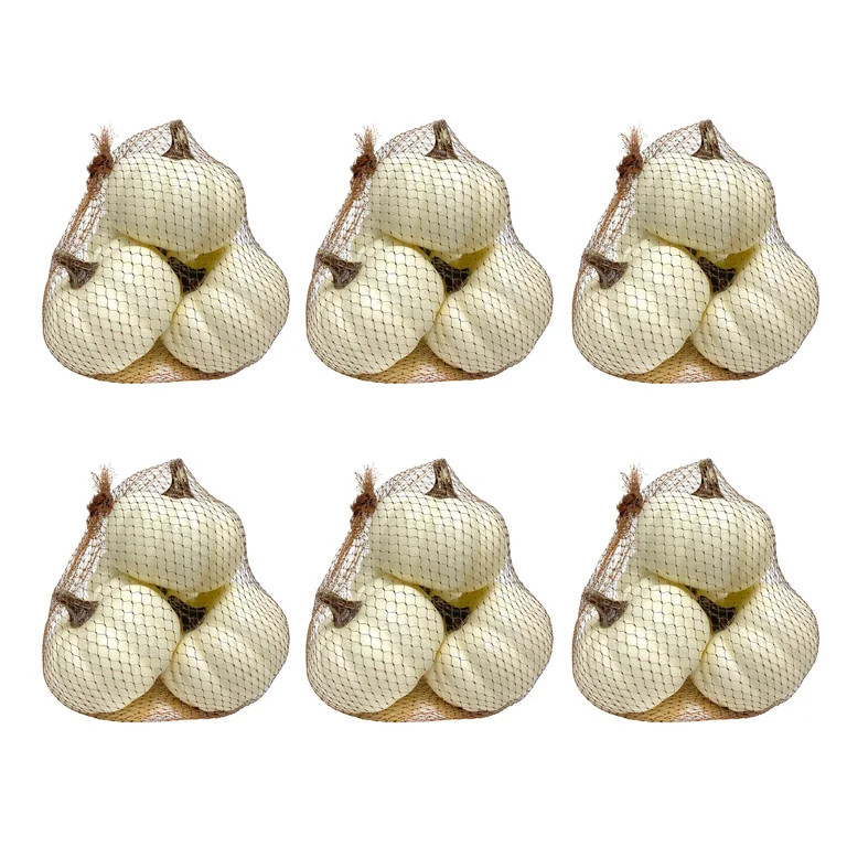 Artificial Ivory Pumpkins - Decorative Faux Fruit - 3"H - Box of 24 | Walmart (US)