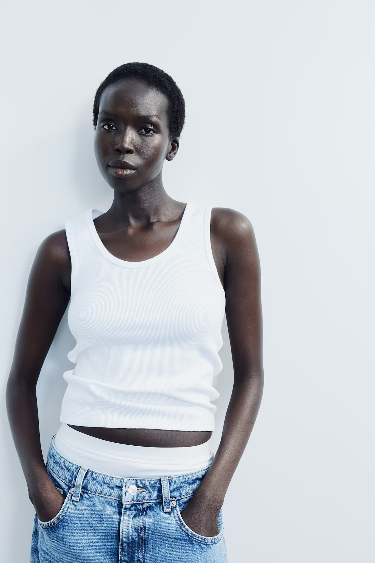 Geripptes Tanktop - Dunkelgrau - Ladies | H&M AT | H&M (DE, AT, CH, NL, FI)