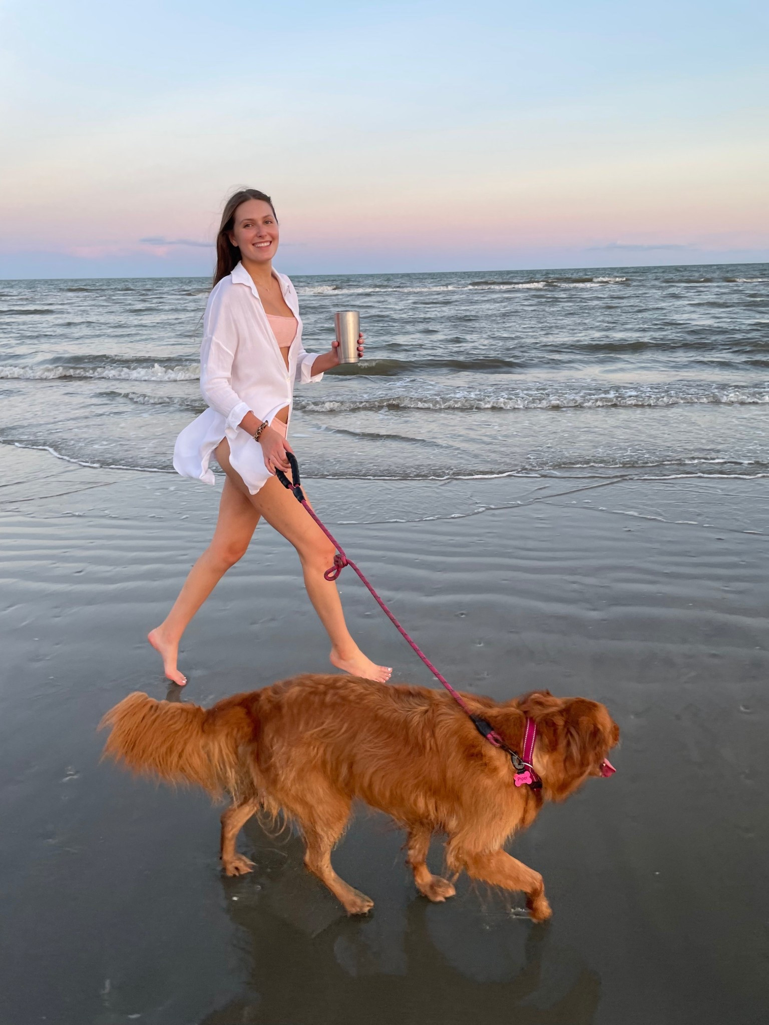Beach walks with my best girl! 

#LTKTravel #LTKSaleAlert #LTKPets