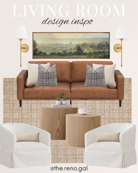 Beautiful living room design inspiration! All of these stunning pieces are from Amazon. 

Neutral living room decor, affordable living room decor, affordable accent chair, neutral accent chairs, white couch, transitional style, traditional decor, vintage painting, vintage landscape, gold sconces, round wood coffee table, coffee table styling, white arm chair, white round swivel chair, beige lumbar pillow, tan plaid rug

#founditonamazon #amazonfinds #amazonhome

#LTKHome #LTKFindsUnder50 #LTKFindsUnder100