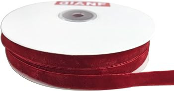 Vintage Red Velvet Ribbon, 3/8 Inch X 25Yd | Amazon (US)