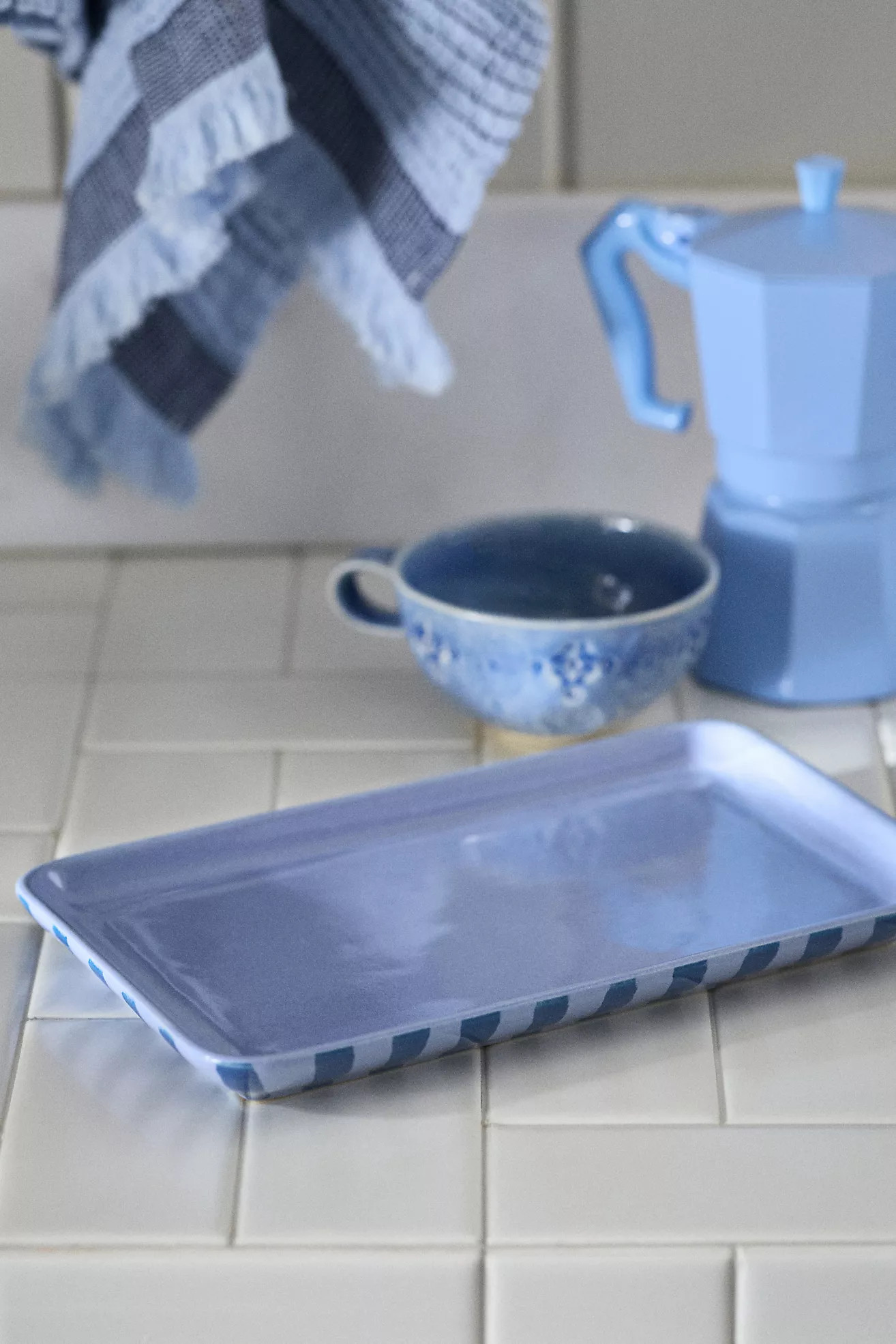 Meyer Ceramic Stripe Bath Tray | Anthropologie (US)