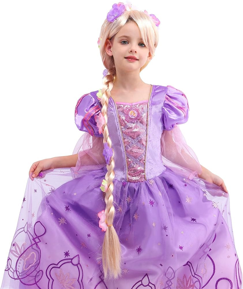 Lingway Toys Girls Princess Dress Up Costume:Rapunzel Dress For Girls,Light Up Halloween Snow Que... | Amazon (US)