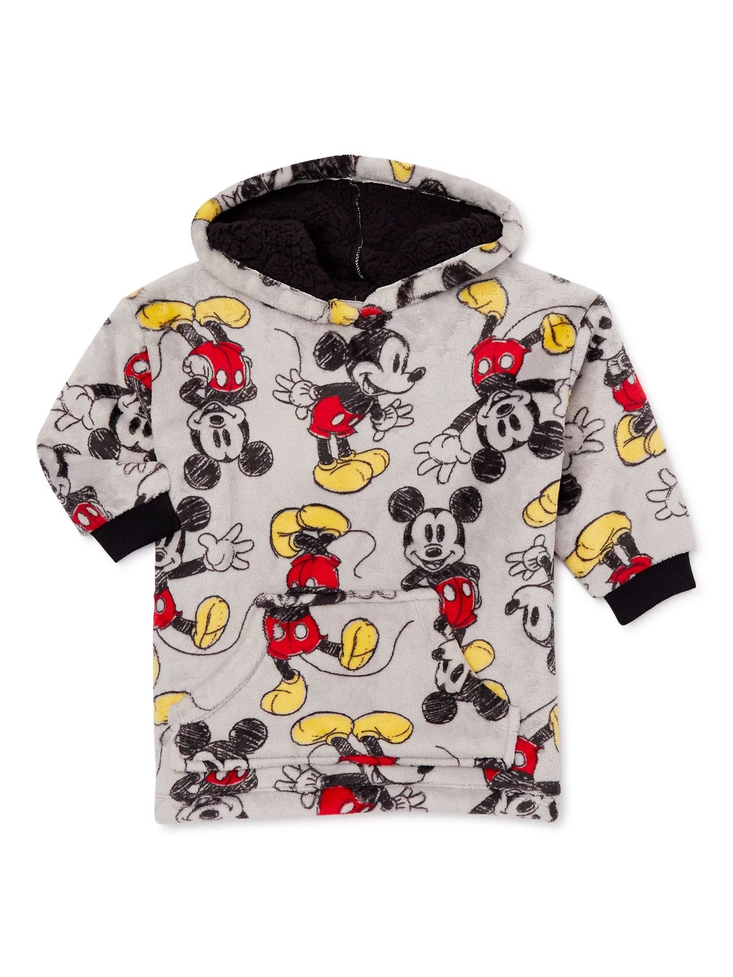 Mickey Mouse Toddler Girl Plush Pullover Hoodie, Sizes 12M-5T | Walmart (US)