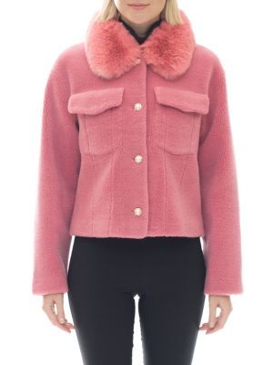 Faux Fur Collar Wool Blend Jacket | Saks Fifth Avenue OFF 5TH