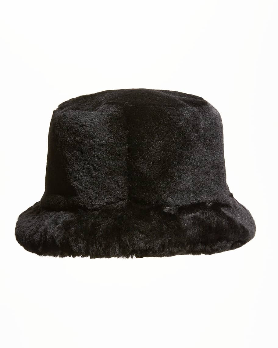 Surell Accessories Shearling Bucket Hat | Neiman Marcus