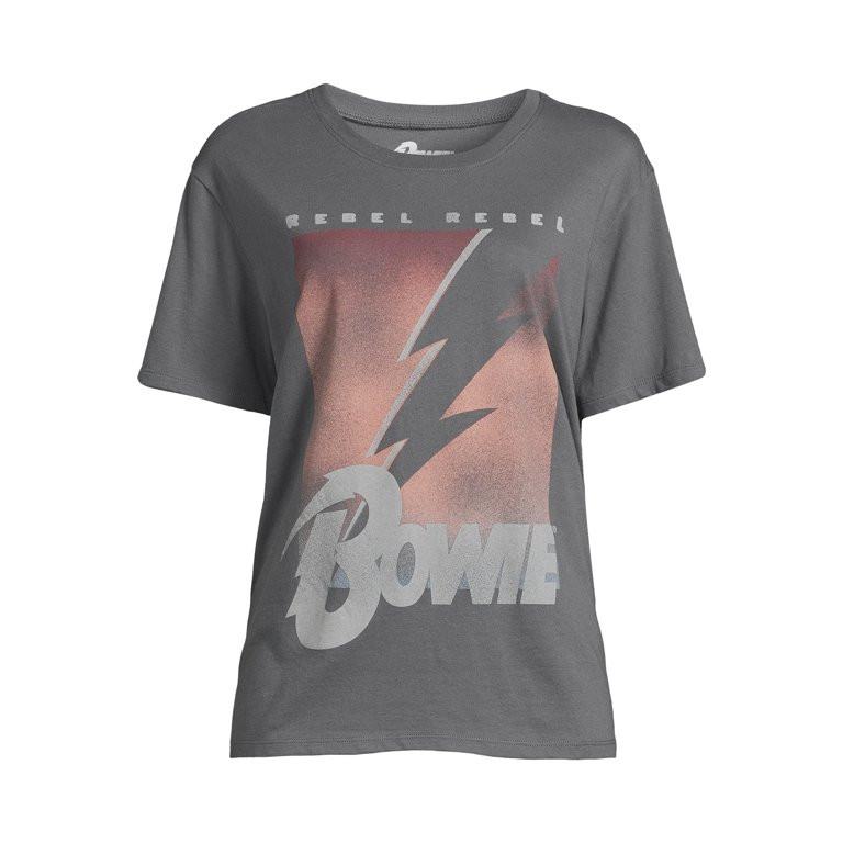 Time and Tru Women's David Bowie Graphic Tee with Short Sleeves, Sizes S-3XL | Walmart (US)