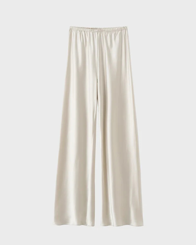Byxor Bias Satin Pants Pearl | WAKAKUU