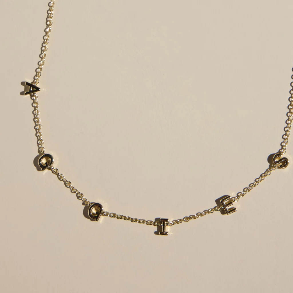 Texas A&M University "AGGIES" Initial Necklace | Nickel and Suede