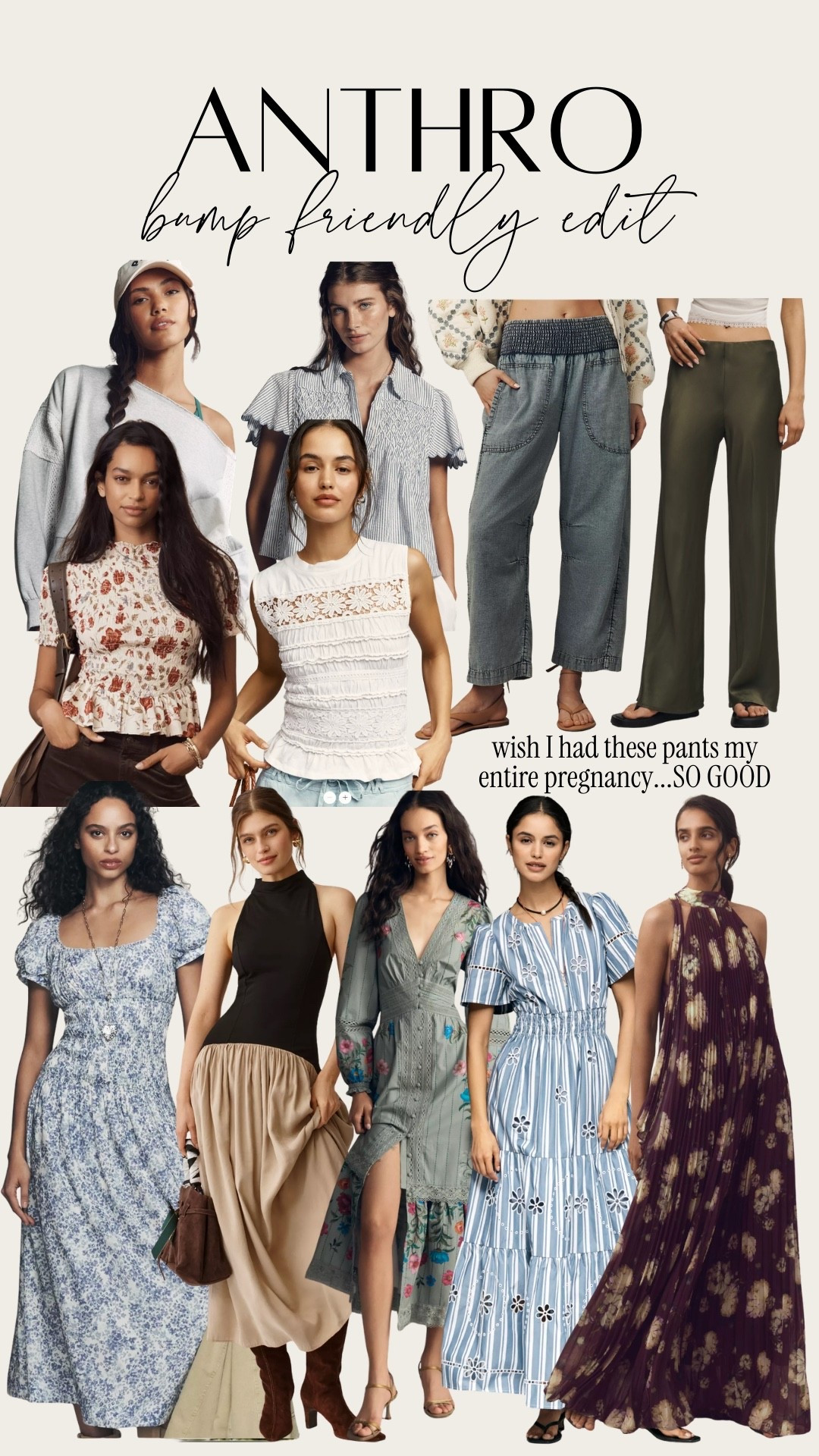 Anthropologie bump friendly finds for spring! Not maternity so these work with or without a bump

Use code SHELBI20 for 20% off orders $100+


#LTKSaleAlert #LTKSpringSale #LTKBump