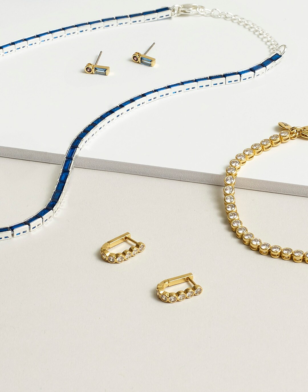 The Tennis Collection Bezel Set Crystal Carabiner Hoop Earrings | Madewell