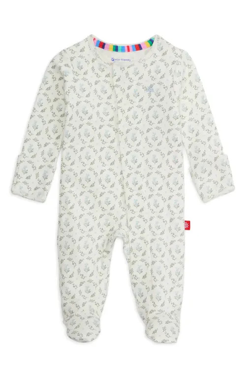 Magnetic Me Eloise Magnetic Organic Cotton Footie in White at Nordstrom, Size 0-3M | Nordstrom