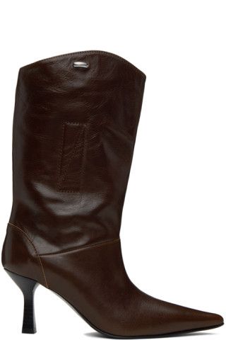 Brown Envelope Boots | SSENSE
