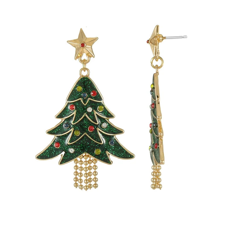 Holiday Time Christmas Tree Earrings, 1 Pair | Walmart (US)