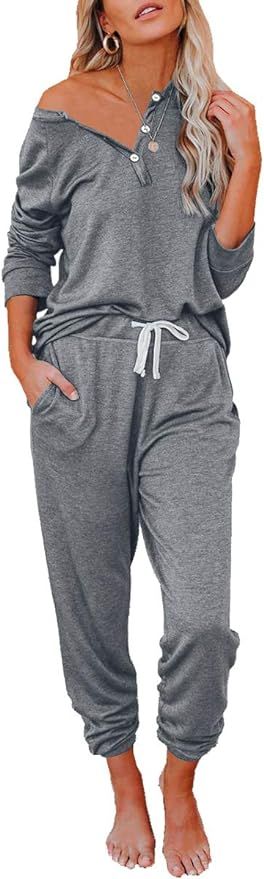 AUTOMET Womens Loungewear Sets 2 Piece Lounge Sets for Women Sweatsuits Pajamas Sets with Jogger ... | Amazon (US)