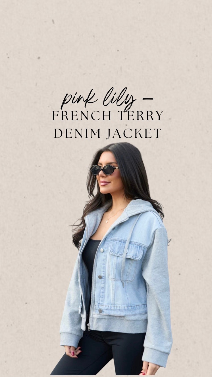 pink lily — the cutest french terry hooded denim jacket 💙 ordering !

#LTKSaleAlert #LTKU #LTKootd