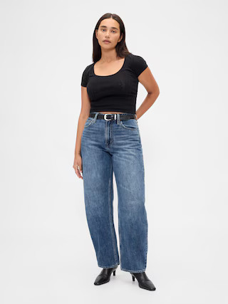 Curvy High Rise Barrel Jeans | Gap (US)