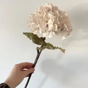 Cream Artificial Hydrangea Single Stem – Realistic Faux Dried Flower for Spring Home Decor Arra... | Etsy (Global)