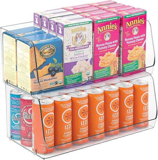 mDesign Large Stackable Plastic Food Storage Organizer Bin with Open Front - Perfect for Refriger... | Amazon (US)