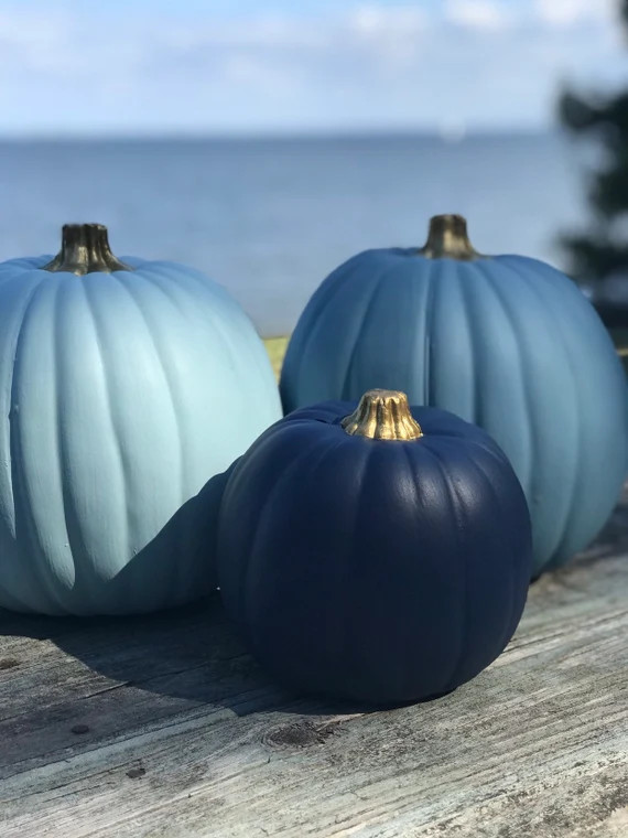 Back in Stock Small Navy Blue Pumpkin Nautical Coastal Beach | Etsy | Etsy (US)