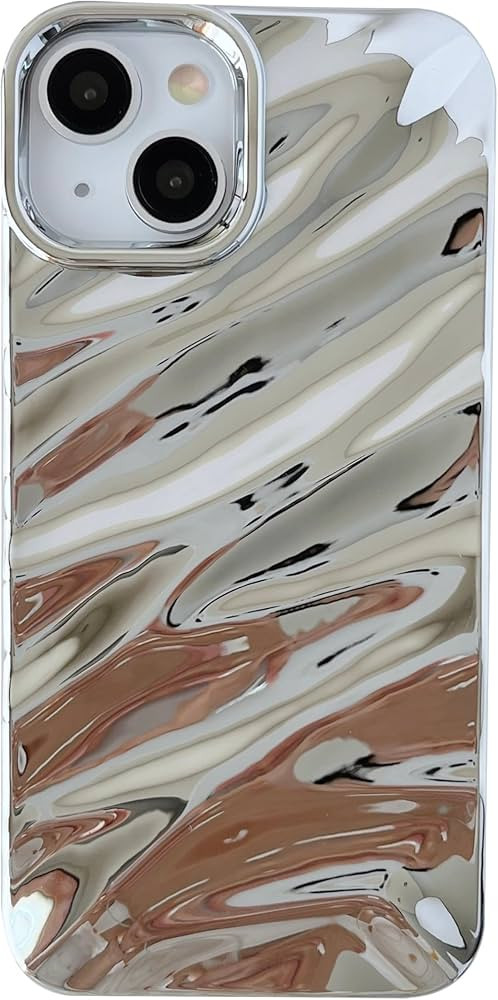 Caseative Water Ripple Pattern Curly Wave Shape Chrome Plating Electroplated Soft Compatible with... | Amazon (US)