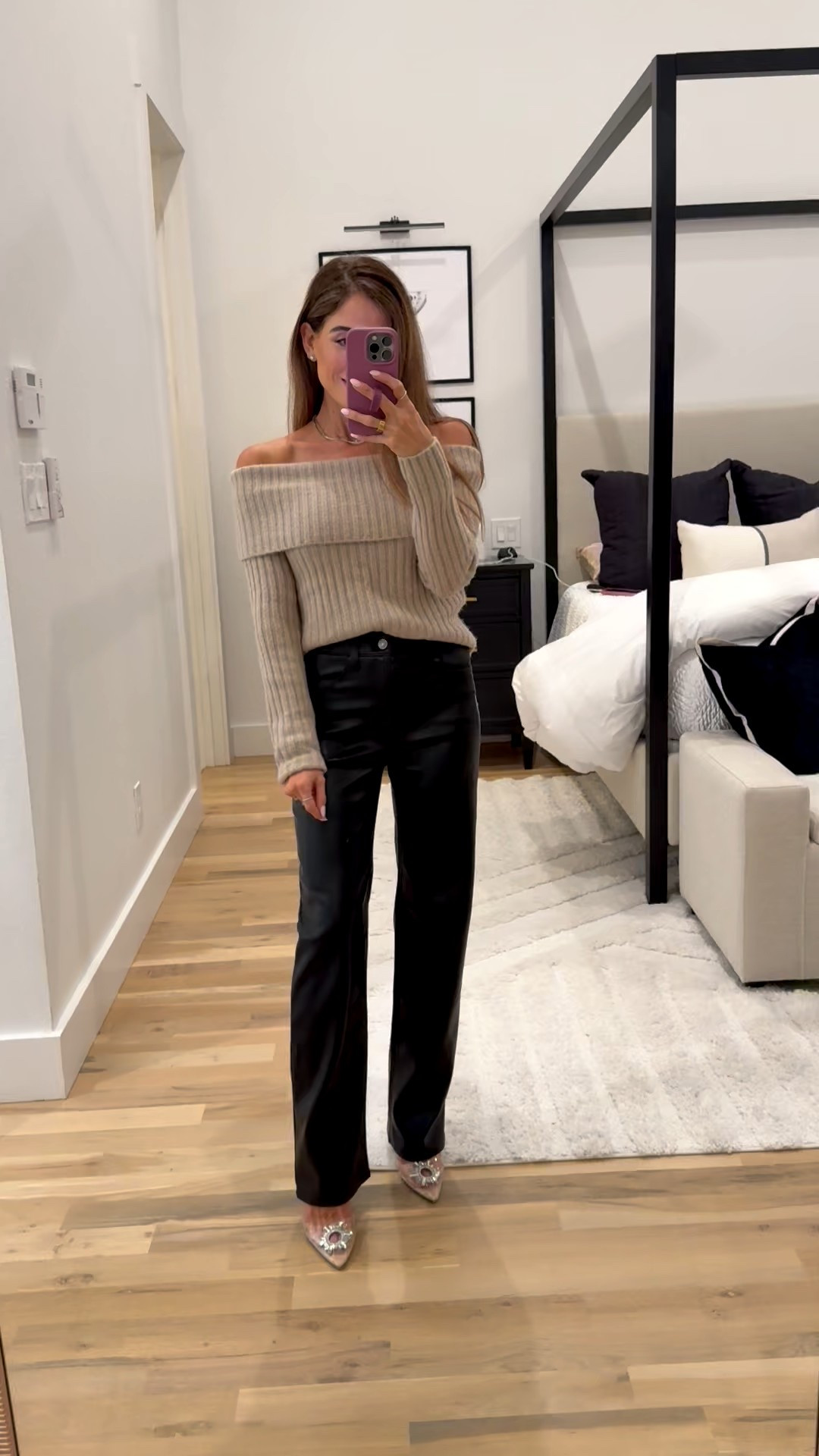 Abercrombie holiday outfit faux leather pants size 23xs off shoulder sweater size xxs on sale winter outfit Christmas outfit 



#LTKHoliday #LTKootd #LTKgrwm