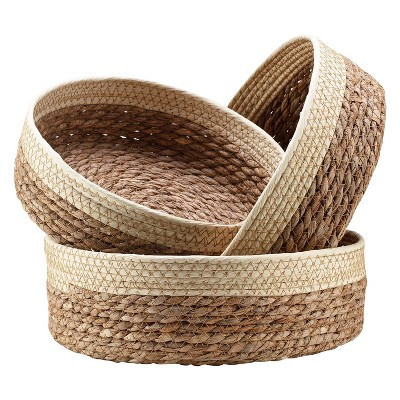 Aoibox Round Rattan Baskets Set for Organizing Storage, Fruit, Bread Serving, Decorative Gift Baskets for Countertop, Pantry, Bathroom | Target